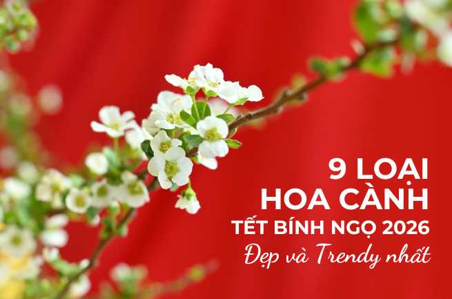 Gợi ý 9 loại hoa cành Tết Bính Ngọ 2026 đẹp và trendy nhất